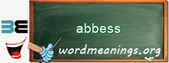 WordMeaning blackboard for abbess